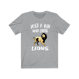 Just A Boy Who Loves Lions Shirt, Lion Lover Shirt, Lion Shirt, Lion Lover Gift, Animal Adult Kids T-Shirt Image 1