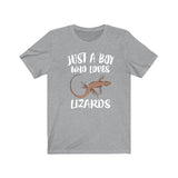 Just A Boy Who Loves Lizards Shirt, Lizard Lover Shirt, Lizard Shirt, Lizard Lover Gift, Animal Adult Kids T-Shirt Image 3