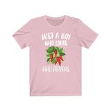 Just A Boy Who Loves Chili Peppers Shirt, Chili Pepper Lover Shirt, Chili Pepper Shirt, Chili Pepper Shirt, Adult Kids Image 4