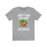 Just A Boy Who Loves Chili Peppers Shirt, Chili Pepper Lover Shirt, Chili Pepper Shirt, Chili Pepper Shirt, Adult Kids Image 3