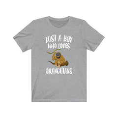 Just a boy who loves orangutans Borneo Sumatra great ape conservation tee