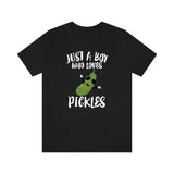 Just A Boy Who Loves Pickles Shirt, Pickle Lover Shirt, Pickle Shirt, Pickle Lover Gift, Animal Adult Kids T-Shirt Image 1