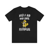 Just A Boy Who Loves Platypuses Shirt, Platypus Lover Shirt, Platypus Shirt, Platypus Lover Gift, Animal Adult Kids T-Shirt Image 1
