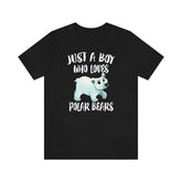 Just A Boy Who Loves Polar Bears Shirt, Polar Bear Lover Shirt, Polar Bear Shirt, Polar Bear Lover Gift, Animal Adult Kids T-Shirt Image 1