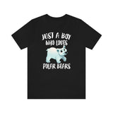 Just A Boy Who Loves Polar Bears Shirt, Polar Bear Lover Shirt, Polar Bear Shirt, Polar Bear Lover Gift, Animal Adult Kids T-Shirt Image 1