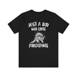 Just A Boy Who Loves Porcupines Shirt, Porcupine Lover Shirt, Porcupine Shirt, Porcupine Lover Gift, Animal Adult Kids T-Shirt Image 2