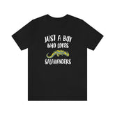 Just A Boy Who Loves Salamanders Lizards Shirt, Salamander Lover Shirt, Lizard Shirt, Salamander Lover Gift, Animal Adult Kids T-Shirt Image 1