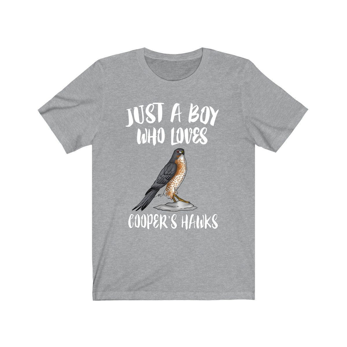 Just a boy who loves Cooper's hawks urban birding raptor bird of prey tee