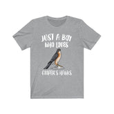 Just A Boy Who Loves Cooper's Hawks Shirt, Cooper's Hawk Lover Shirt, Hawk Shirt, Bird Lover Gift, Animal Adult Kids T-Shirt Image 1