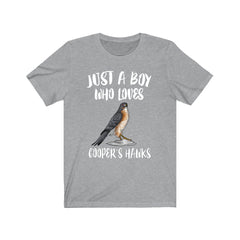 Just a boy who loves Cooper's hawks urban birding raptor bird of prey tee