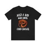 Just A Boy Who Loves Corn Snakes Shirt, Corn Snake Lover Shirt, Corn Snake Shirt, Snake Lover Gift, Animal Adult Kids T-Shirt Image 1