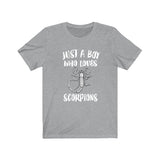 Just A Boy Who Loves Scorpions Shirt, Scorpion Lover Shirt, Scorpion Shirt, Scorpion Lover Gift, Animal Adult Kids T-Shirt Image 3