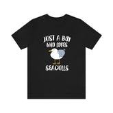 Just A Boy Who Loves Seagulls Birds Shirt, Seagull Lover Shirt, Birding Shirt, Seagull Lover Gift, Animal Adult Kids T-Shirt Image 1