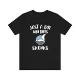 Just A Boy Who Loves Skunks Shirt, Skunk Lover Shirt, Skunk Shirt, Skunk Lover Gift, Animal Adult Kids T-Shirt Image 1
