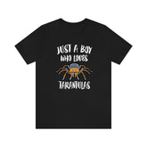 Just A Boy Who Loves Tarantulas Spider Shirt, Tarantula Lover Shirt, Spider Shirt, Tarantula Lover Gift, Animal Adult Kids T-Shirt Image 1