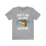 Just A Boy Who Loves Crappies Fish Shirt, Crappie Lover Shirt, Fish Shirt, Fish Lover Gift, Animal Adult Kids T-Shirt Image 2