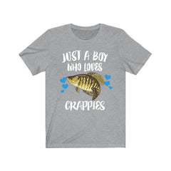 Just A Boy Who Loves Crappies Fish Shirt - crappie print design