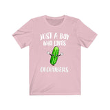 Just A Boy Who Loves Cucumbers Shirt, Cucumber Lover Shirt, Vegan Shirt, Vegetable Lover Gift, Animal Adult Kids T-Shirt Image 4