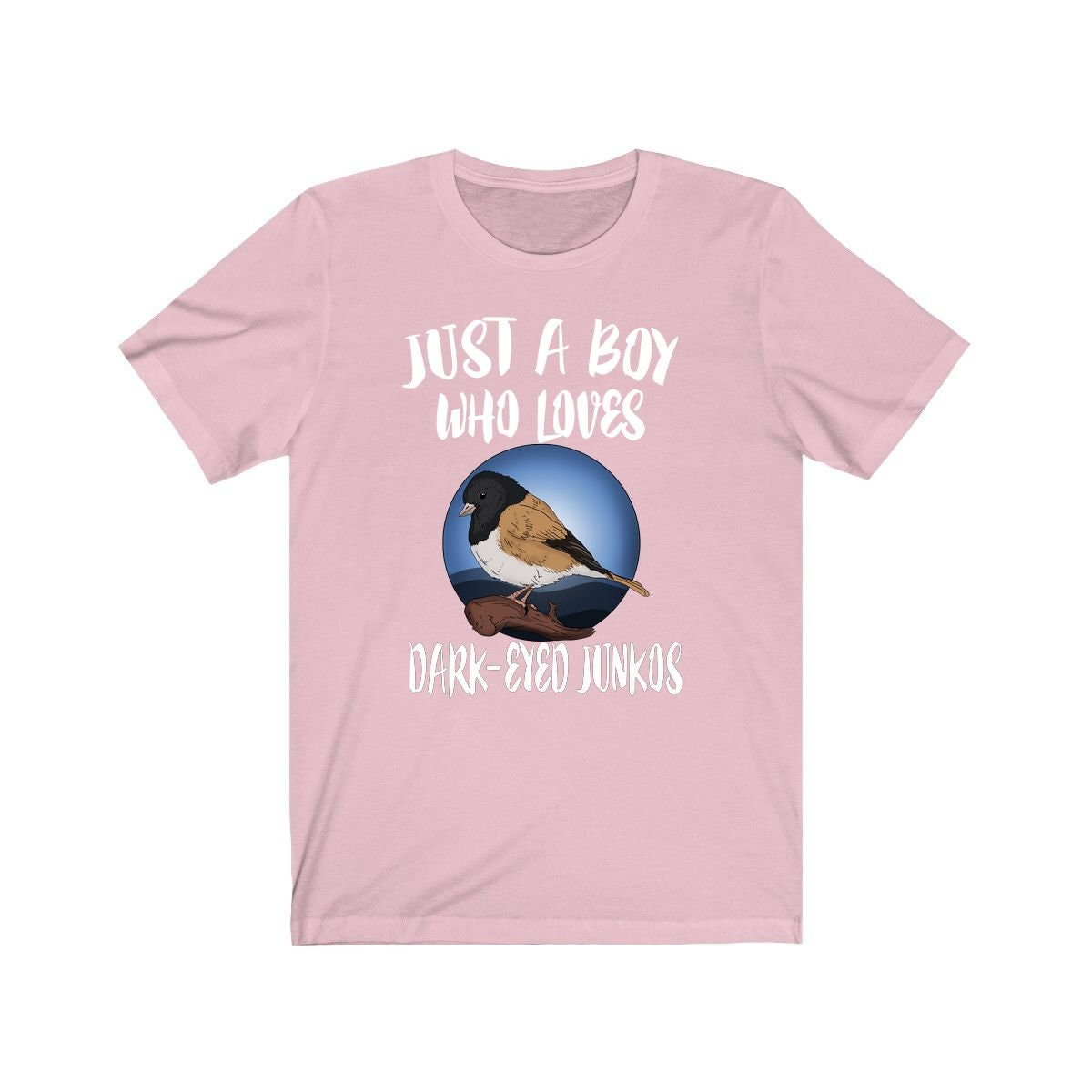 Just a boy who loves dark eyed juncos snowbird winter sparrow tee