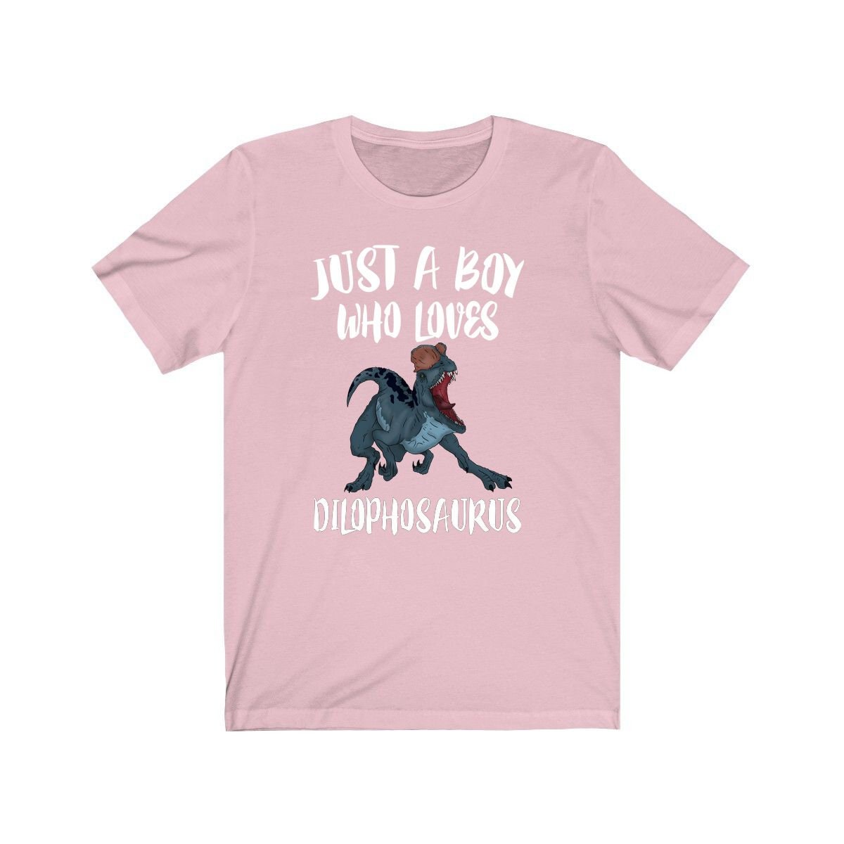 Just a boy who loves dilophosaurus crested Jurassic dinosaur tee