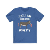 Just A Boy Who Loves Donkeys Shirt, Donkey Lover Shirt, Donkey Shirt, Donkey Gift, Animal Adult Kids T-Shirt Image 3