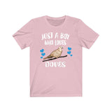 Just A Boy Who Loves Doves Birds Shirt, Dove Lover Shirt, Birding Shirt, Bird Gift, Animal Adult Kids T-Shirt Image 4