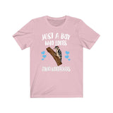 Just A Boy Who Loves Downy Woodpeckers Shirt, Woodpecker Lover Shirt, Birding Shirt, Bird Gift, Animal Adult Kids T-Shirt Image 4