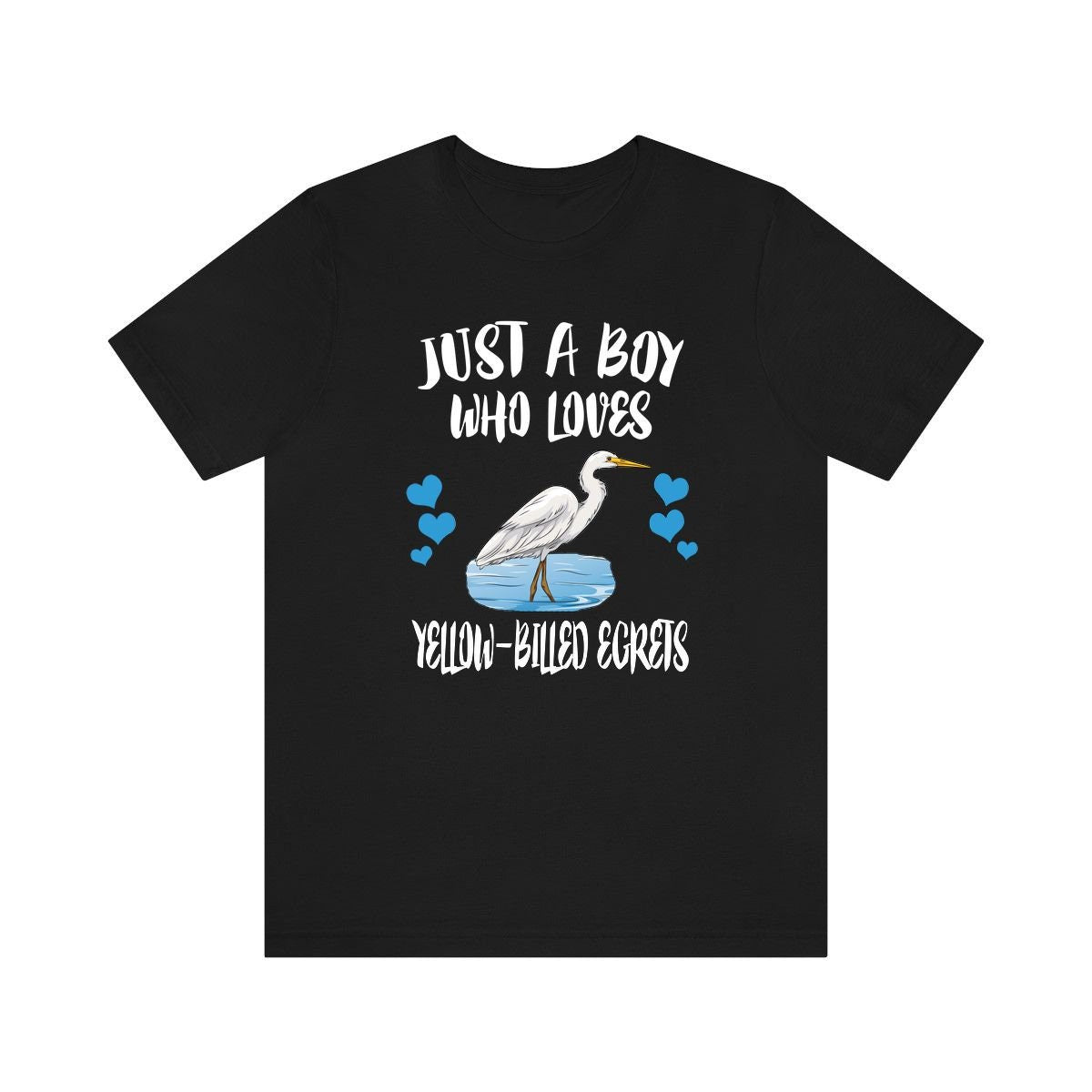 Just A Boy Who Loves Yellow-billed Egrets Shirt, Egret Lover Shirt, Birding Shirt, Bird Gift, Animal Adult Kids T-Shirt Image 1