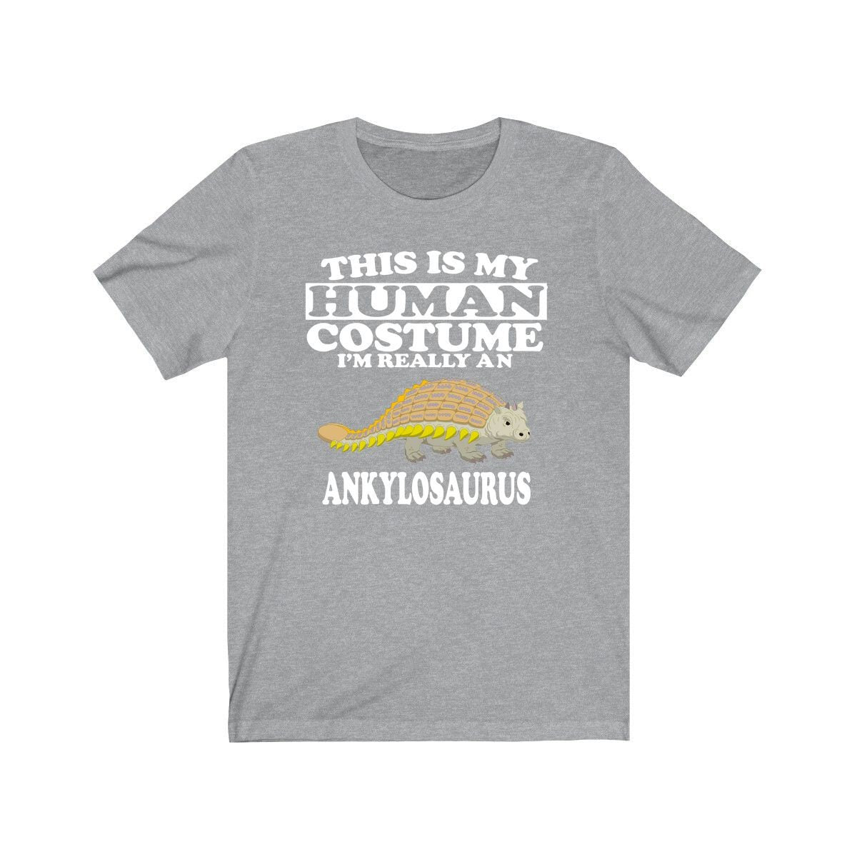 This is my human costume I am really an ankylosaurus armored dino tee