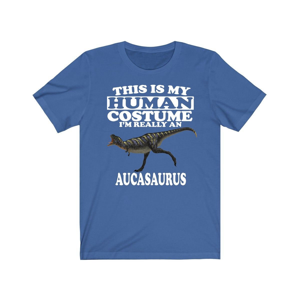 This is my human costume I am really an aucasaurus Patagonian dino tee