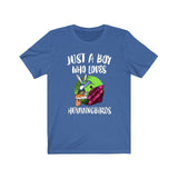 Just A Boy Who Loves Hummingbirds Shirt, Hummingbird Lover Shirt, Birding Shirt, Bird Lover Gift, Animal Adult Kids T-Shirt Image 3
