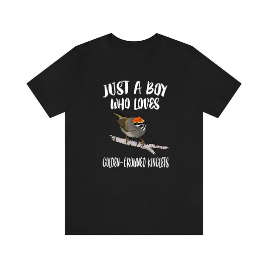 Just a boy who loves golden crowned kinglets tiny songbird tee