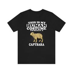 This is my human costume I am really a capybara giant rodent tee