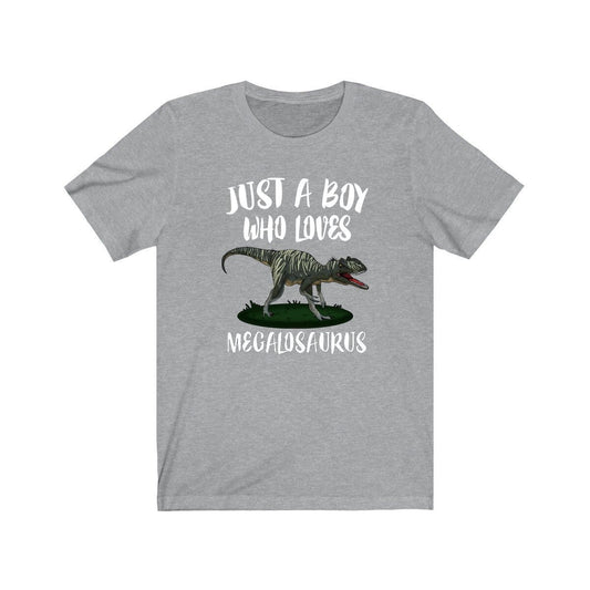 Just a boy who loves megalosaurus first named Jurassic dinosaur tee