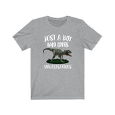 Just A Boy Who Loves Megalosaurus Shirt, Megalosaurus Lover Shirt, Dinosaur Shirt, Dinosaur Lover Gift, Animal Adult Kids T-Shirt Image 1