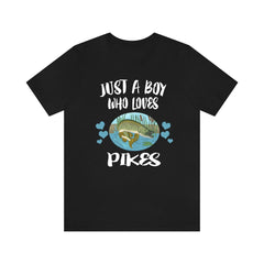 Just A Boy Who Loves Pikes Fish Shirt - pike print design