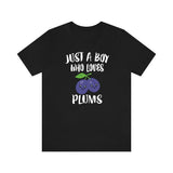 Just A Boy Who Loves Plums Fruit Shirt, Plum Lover Shirt, Fruit Shirt, Fruit Lover Gift, Animal Adult Kids T-Shirt Image 3