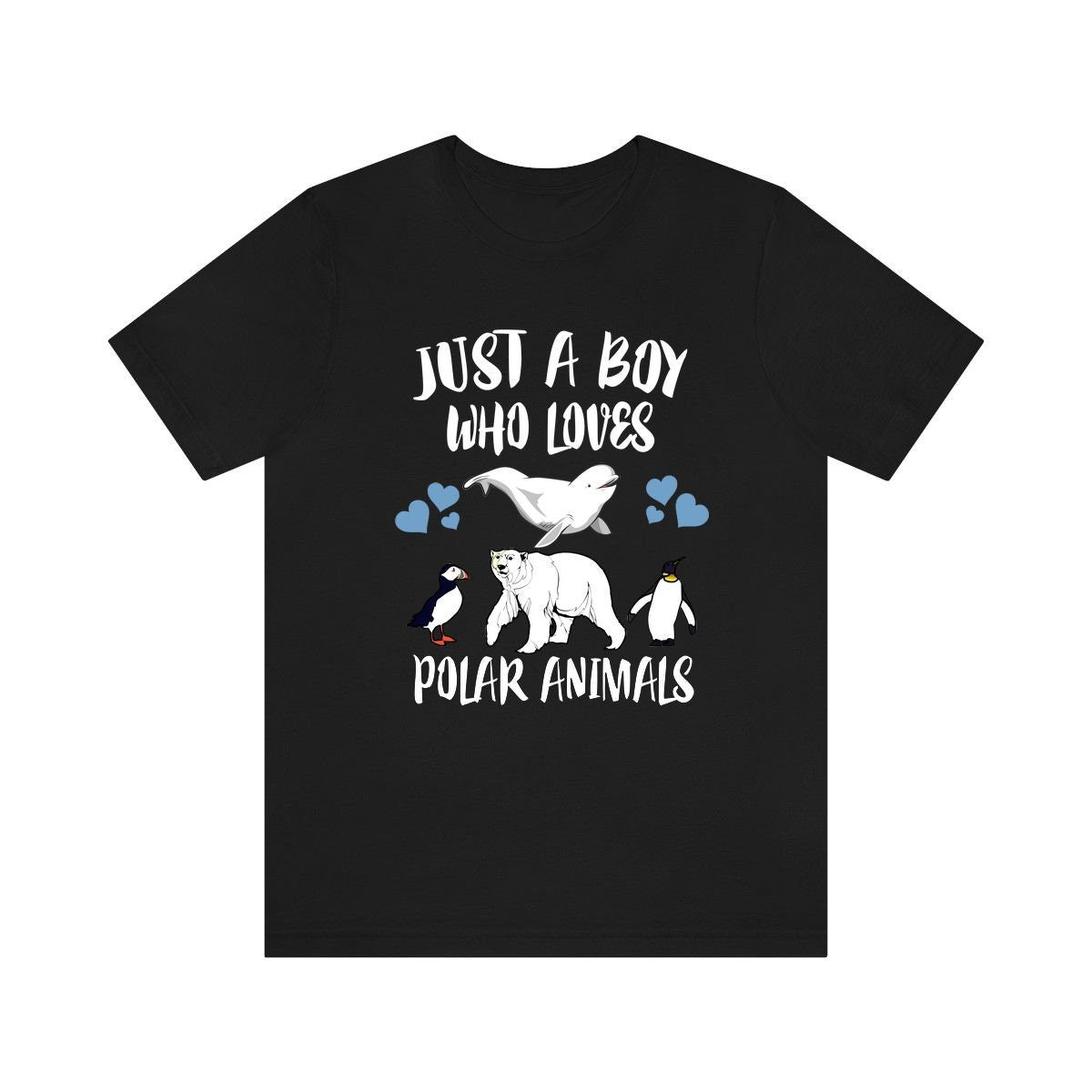 Just A Boy Who Loves Polar Animals Shirt, Penguin Lover Shirt, Polar Bear Shirt, beluga Whale Lover Gift, Animal Adult Kids T-Shirt Image 1