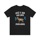 Just A Boy Who Loves Pronghorns Shirt, Pronghorn Lover Shirt, Pronghorn Shirt, Pronghorn Lover Gift, Animal Adult Kids T-Shirt Image 1