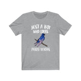 Just A Boy Who Loves Purple Martins Shirt, Purple Martin Lover Shirt, Birding Shirt, Bird Lover Gift, Animal Adult Kids T-Shirt Image 1