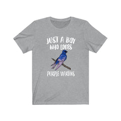 Just A Boy Who Loves Purple Martins Shirt - Purple Martin print design