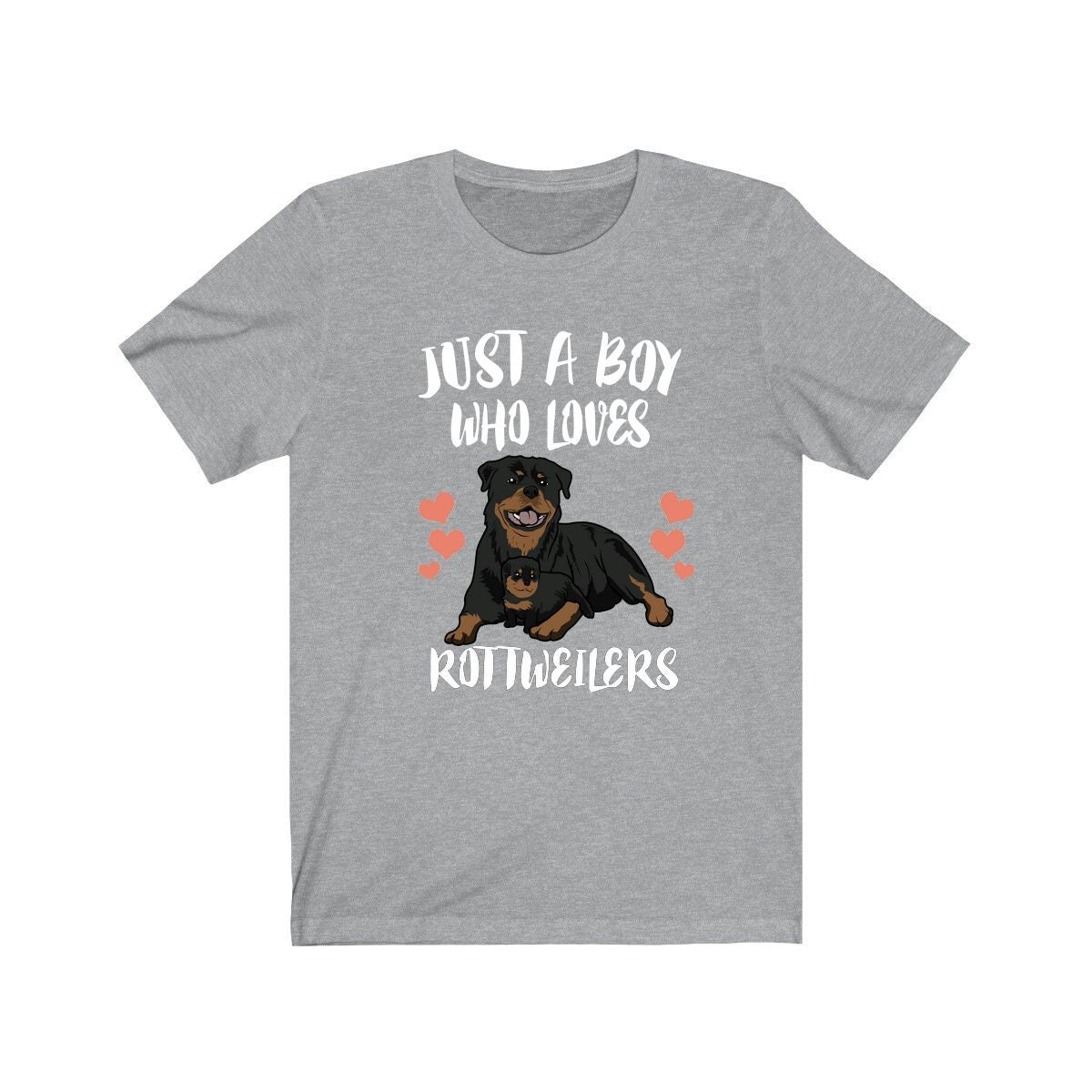 Just A Boy Who Loves Rottweilers Dog Shirt, Rottweiler Lover Shirt, Rottweiler Shirt, Dog Lover Gift, Animal Adult Kids T-Shirt Image 1