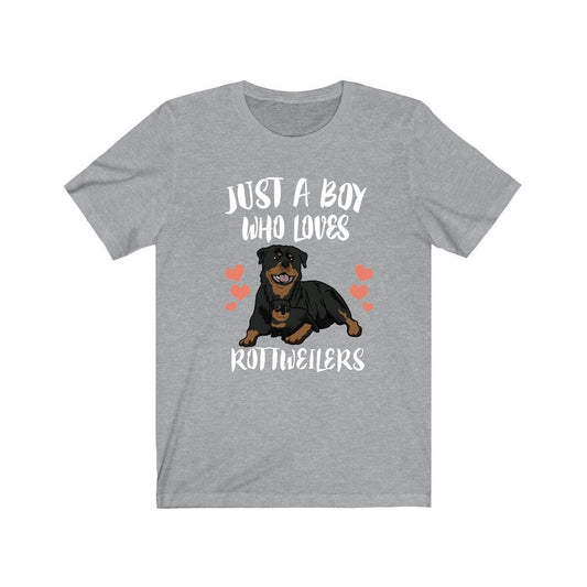 Just A Boy Who Loves Rottweilers Dogs Shirt - Rottweiler print design