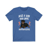 Just A Boy Who Loves Rottweilers Dog Shirt, Rottweiler Lover Shirt, Rottweiler Shirt, Dog Lover Gift, Animal Adult Kids T-Shirt Image 2