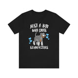 Just A Boy Who Loves Schnauzers Dogs Shirt, Schnauzer Lover Shirt, Dog Shirt, Schnauzer Lover Gift, Animal Adult Kids T-Shirt Image 1