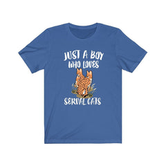 Just a boy who loves serval cats African long-legged wild cat tee