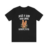 Just A Boy Who Loves Serval Cats Shirt, Serval Lover Shirt, Serval Shirt, Cat Lover Gift, Animal Adult Kids T-Shirt Image 1
