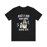 Just A Boy Who Loves Shih Tzu Dogs Shirt, Shih Tzu Lover Shirt, Shih Tzu Shirt, Dog Lover Gift, Animal Adult Kids T-Shirt Image 1