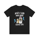 Just A Boy Who Loves Shih Tzu Dogs Shirt, Shih Tzu Lover Shirt, Shih Tzu Shirt, Dog Lover Gift, Animal Adult Kids T-Shirt Image 1