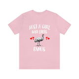 Just A Girl Who Loves Emus Birds Shirt, Emu Lover Shirt, Emu Lover Gift, Bird Shirt, Animal Adult Toddler Kids T-Shirt Image 1